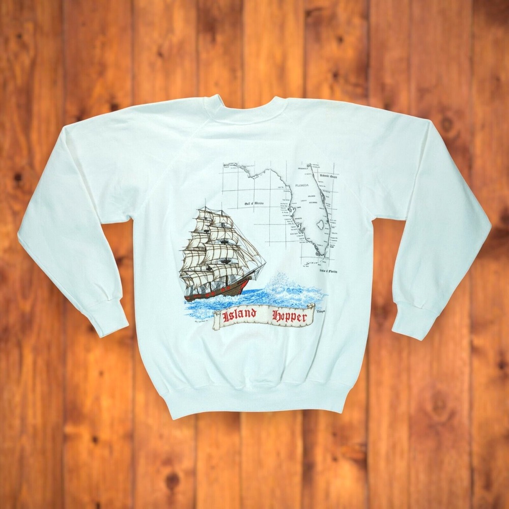Vintage 90's‎ Hanes Florida Island Hopper Straits of FLorida Sweatshirt Men's L